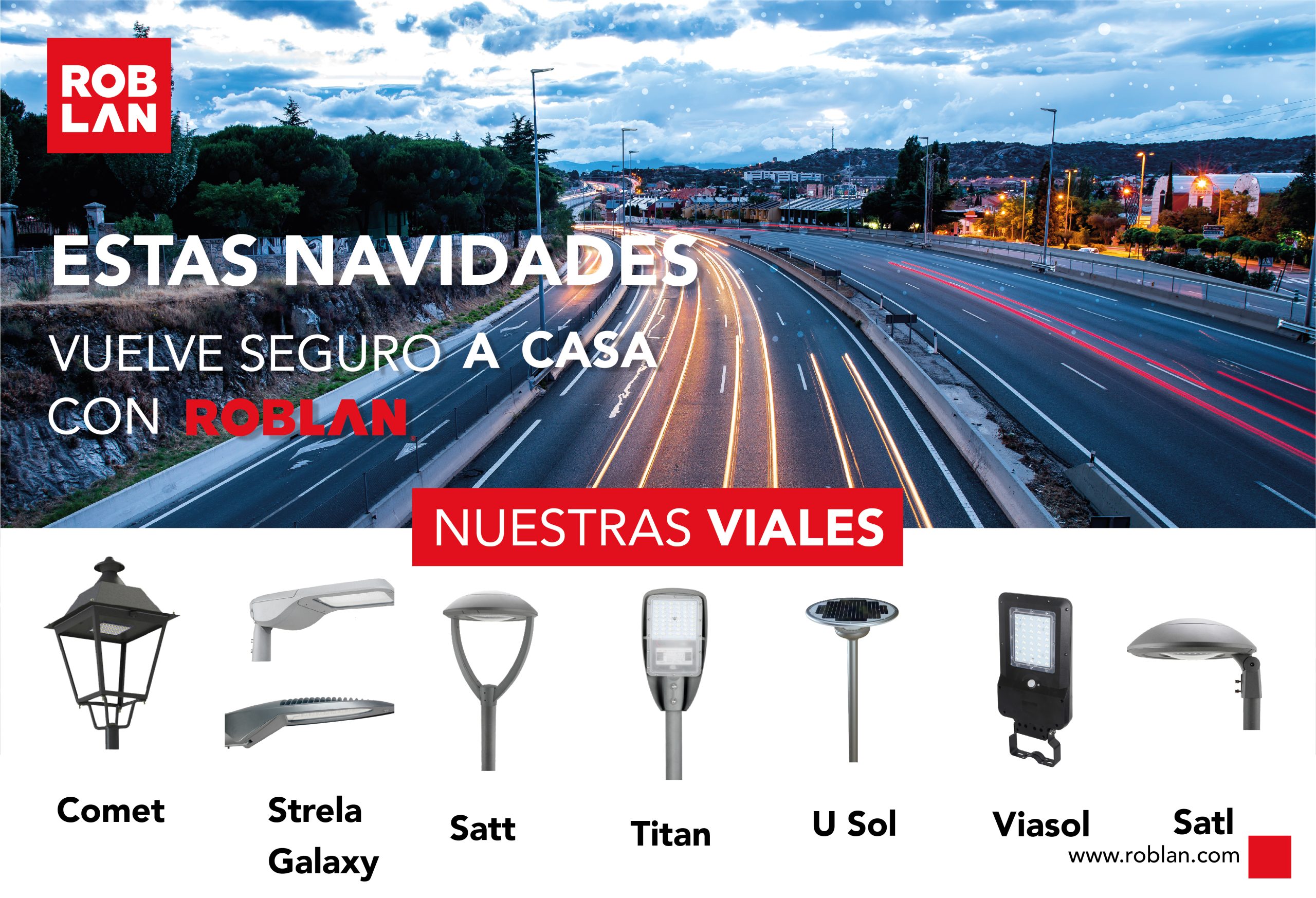 iluminación en carretera en navidades